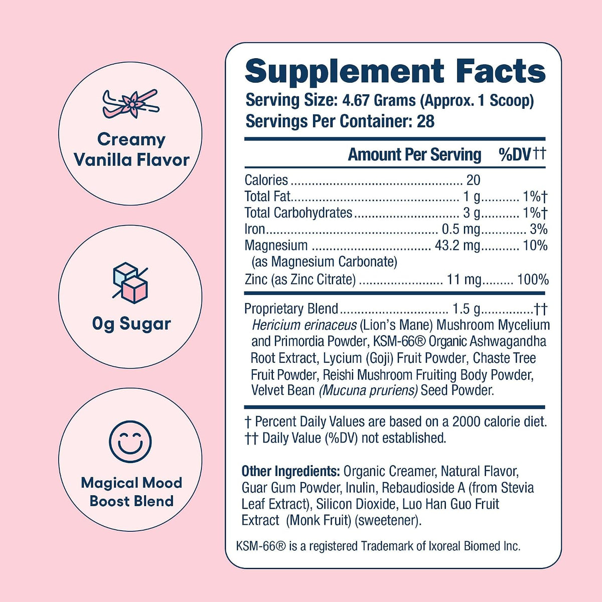 Love Sweat Fitness Miss Congeniality | Mood & Stress Supplement for Women | Ashwagandha, B Vitamins & Magnesium Powder | Cortisol & Hormone Balance Support | Focus & Calm | Vanilla | 28 Servings