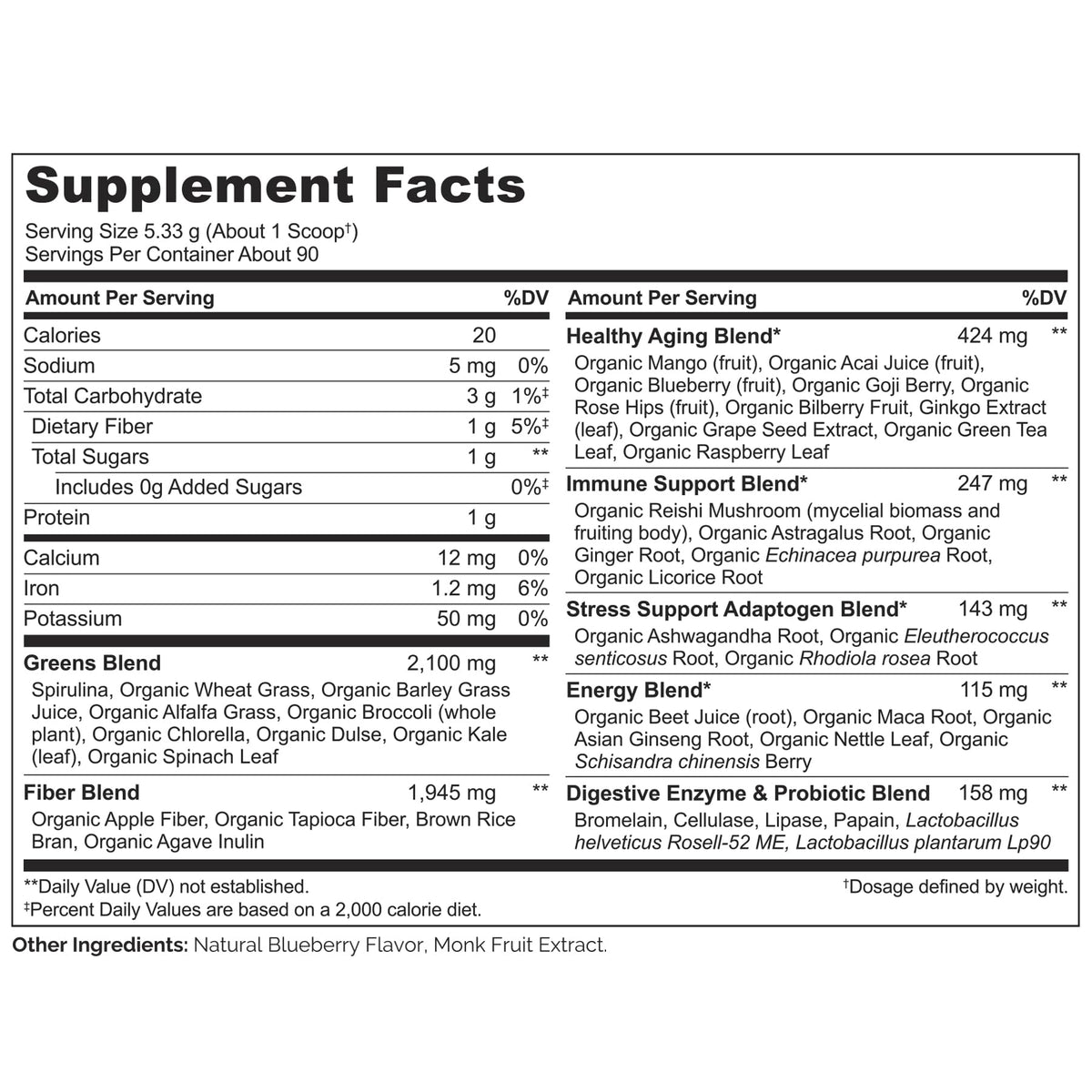NATURELO Raw Greens Superfood Powder 480 Grams, Mixed Berry - Supports Energy, Immunity and Detox - Includes Spirulina, Wheat Grass and Organic Greens for Whole Food Nutrition