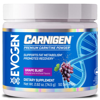 Evogen Carnigen Supports Energy and Metabolism | Raspberry Lemonade | 50 Servings