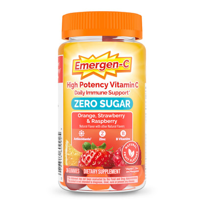 Emergen-C Zero Sugar Immune Support Adult Gummies 36 Count