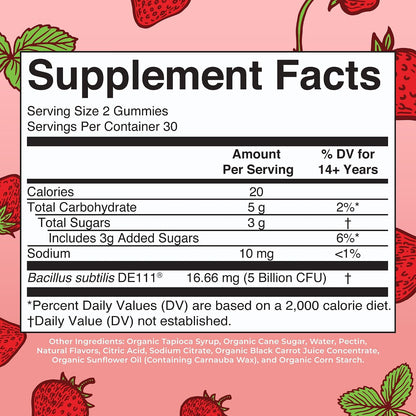 MARYRUTH'S USDA Organic Probiotic Gummies Probiotic Digestive Support | Immune Support | Digestive & Gut Health Supplement | 5 Billion CFU | Vegan | Non-GMO | Gluten Free | 60 Count