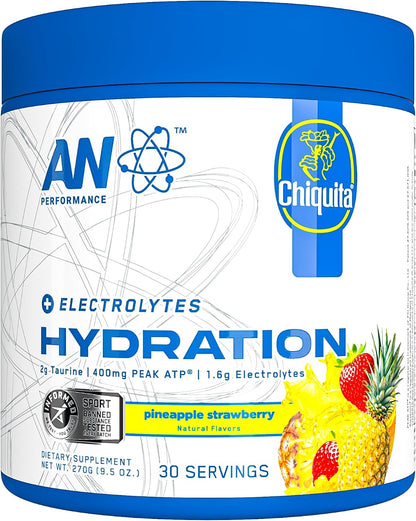 AN Performance Electrolyte Drink Mix | Zero Sugar Hydration Powder | Magnesium + Calcium + Potassium | Strawberry Pineapple | 30 Servings