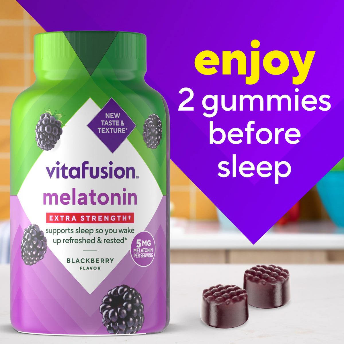 Vitafusion Extra Strength Melatonin Gummy Vitamins, 5mg, 120 ct Gummies