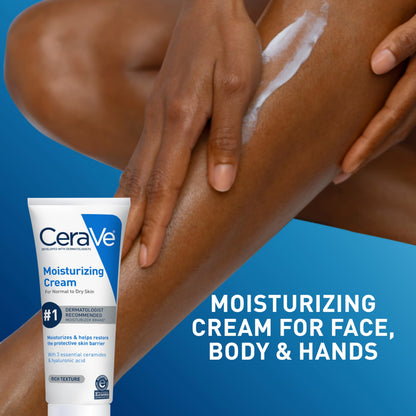 CeraVe Moisturizing Cream, Face Body Moisturizer, Normal to Dry Skin, 8 Fl Oz