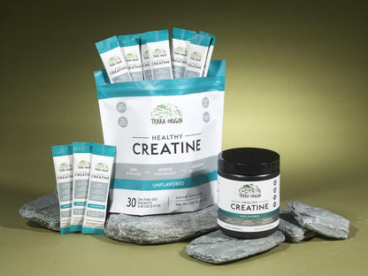 TERRA ORIGIN Creatine Monohydrate Bundle | 75 Servings Stick Pack and Jar Combo | Micronized Powder Supplement | Support for Muscle and Cognitive Performance* | Unflavored, Gluten Free, Zero Sugar