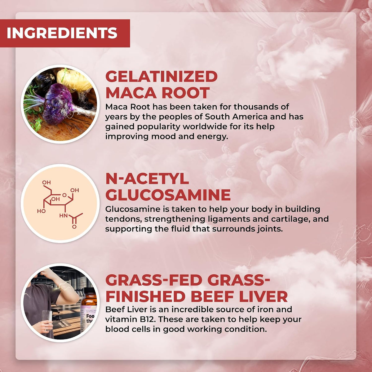 Santa Cruz Paleo, Food of the Gods Grass Fed Beef Organ Supplement for Men and Women, with Collagen, Maca Root, Colostrum, Bone Broth, Iron, Vitamin B12, Gluten Free, Keto Friendly, 30 Servings
