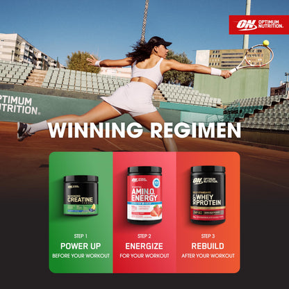 Optimum Nutrition, Amino Energy Powder Plus Focus, with Bcaa, Electrolytes, and Caffeine, Watermelon, 30 Servings | Contains BCAAs, Electrolytes, 100 mg Caffeine, 5g Amino Acids, Zero Sugar, Supports Hydration, Banned Substance Tested