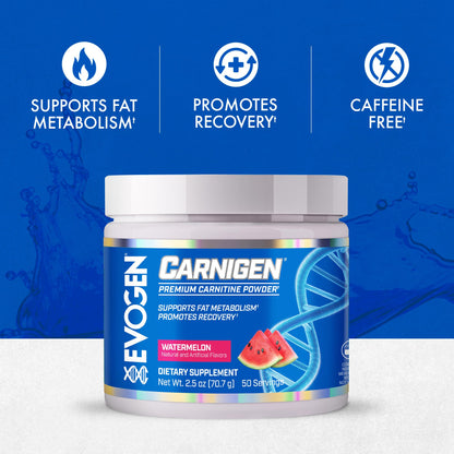 Evogen Carnigen Supports Energy and Metabolism | Raspberry Lemonade | 50 Servings