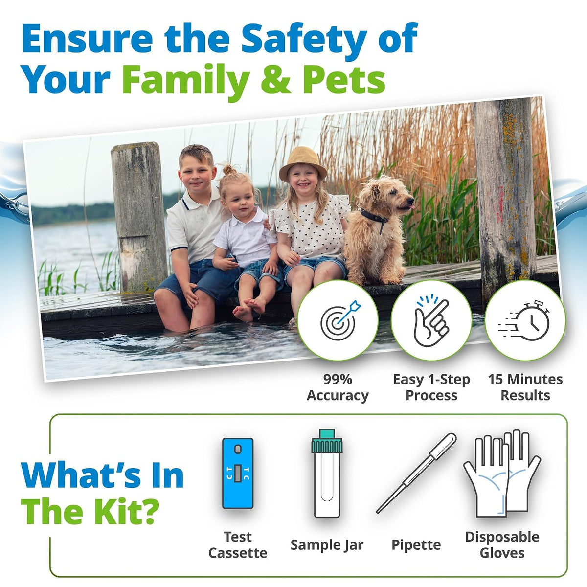5Strands Blue-Green Algae Water Test Kit for Lakes & Ponds, 2 Pack