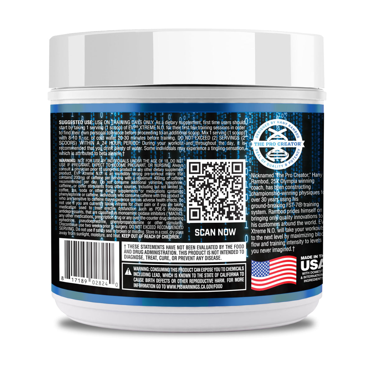Evogen EVP Xtreme NO Pre-Workout for Men & Women | Sour Candy | 40 Servings | Arginine nitrate, L-citrulline, beta-alanine, creatine and coconut water; caffeine and yohimbe for energy and pumps