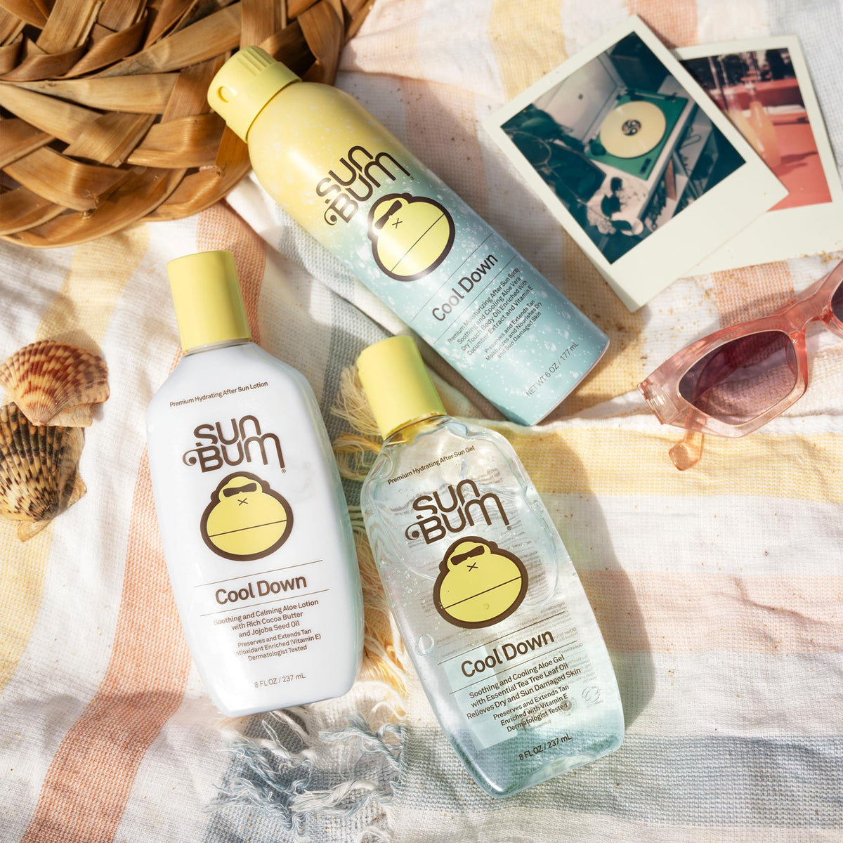 Sun Bum Cool Down Aloe Vera Gel - Vegan After Sun Care to Soothe and Hydrate Sunburn - 8 oz
