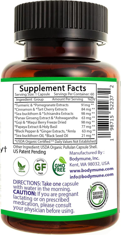 Bodymune JointWorks – Organic Joint & Muscle Support Supplement – Promotes Mobility, Flexibility & Comfort – 60 Capsules (2-Month Supply) – USDA Organic, Vegan, Gluten-Free, Non-GMO