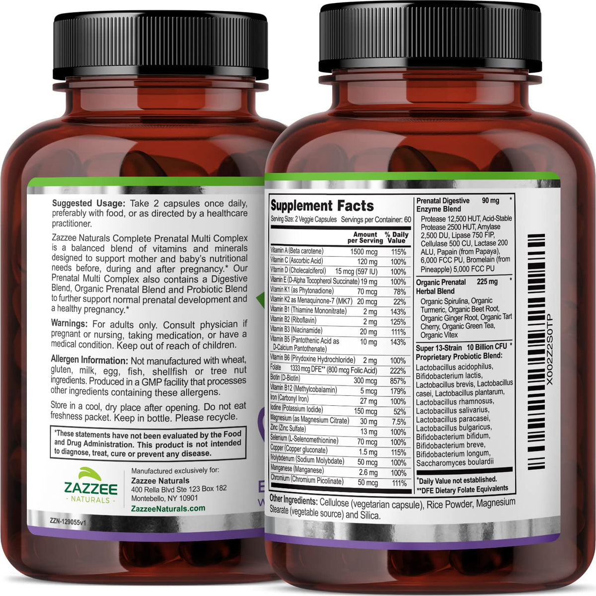 Zazzee Extra Strength Prenatal DHA and Extra Strength Prental Multi Complex