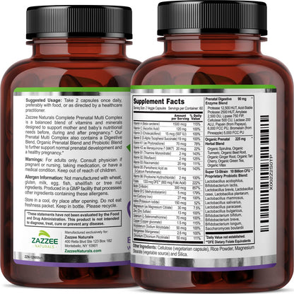 Zazzee Extra Strength Prenatal DHA and Extra Strength Prental Multi Complex