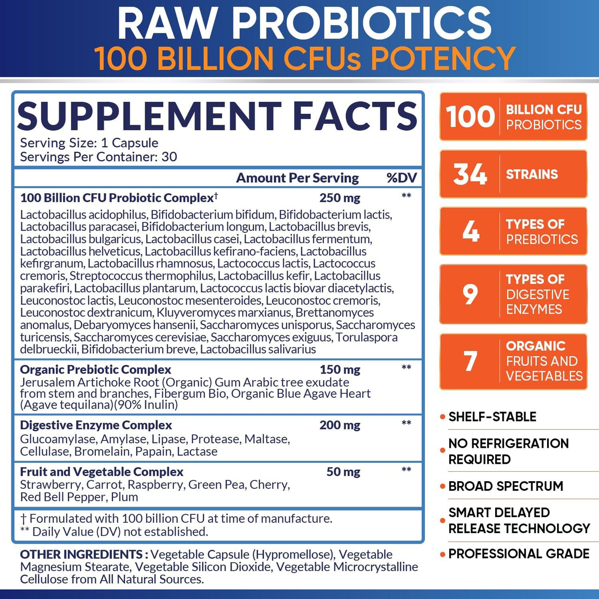 Wholesome Wellness Organic Probiotics 100 Billion CFU + Digestive Enzymes 1000mg with Prebiotics Bundle