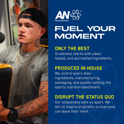 AN Performance Pre-Workout Powder Supplement for Men & Women | Energy Drink Mix with 300mg Caffeine + Beta Alanine + Citrulline | Third-Party Tested | Fruit Punch | 30 Servings