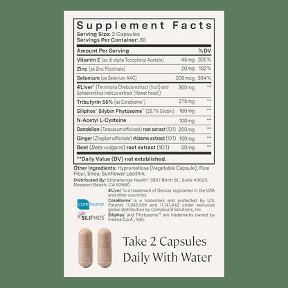 Stonehenge Health Dynamic Liver – Siliphos Milk Thistle Formula – Liver Support & Antioxidant Support, Gut-Liver Axis, Selenium, Zinc, Vitamin E, Ginger, Beetroot Extract, Non-GMO, 60 Veg Caps