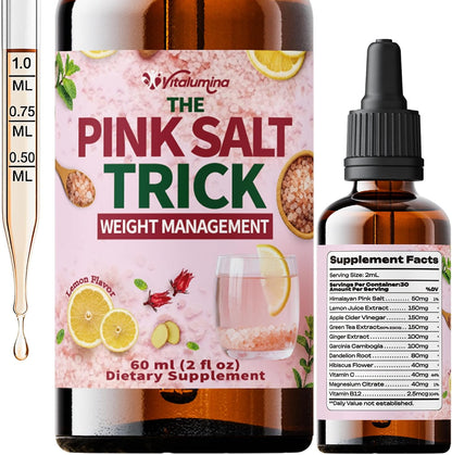 Pink Salt Trick Drops – Lemon Flavor – Convenient Liquid Formula for Daily Wellness, Energy & Balance – 60 mL