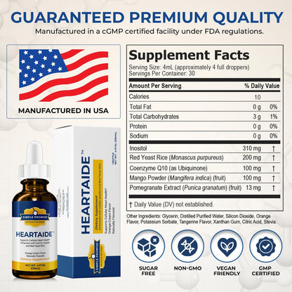 CardioClear7 and HeartAide Bundle - Heart Health - CoQ10 and Red Yeast Rice | Heart Drops-Capsule Pair, For Steady Cardiovascular Wellness, With Shilajit and Inositol, Drops Plus Capsules Daily