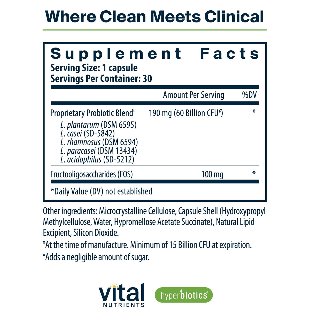 Hyperbiotics Vital Nutrients Prebiotic and Probiotic for Women and Men | 60 Billion CFU | Pre and Probiotics Supports Digestive Health, Constipation, Diarrhea, Gas & Bloating | 60 Vegan Capsules