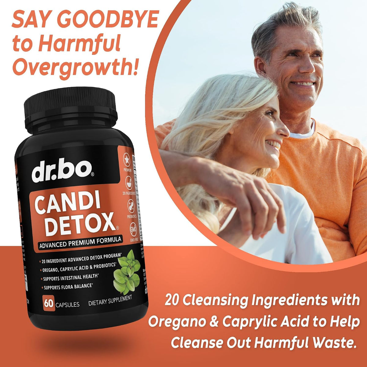 Candida Cleanse Detox for Women & Men - Candi Detox Support Supplement Pills Kit, Anti Overgrowth Gut Balance Probiotic Flora Complex Supplements - Natural Oral Herbal Oregano & Caprylic Acid Capsules