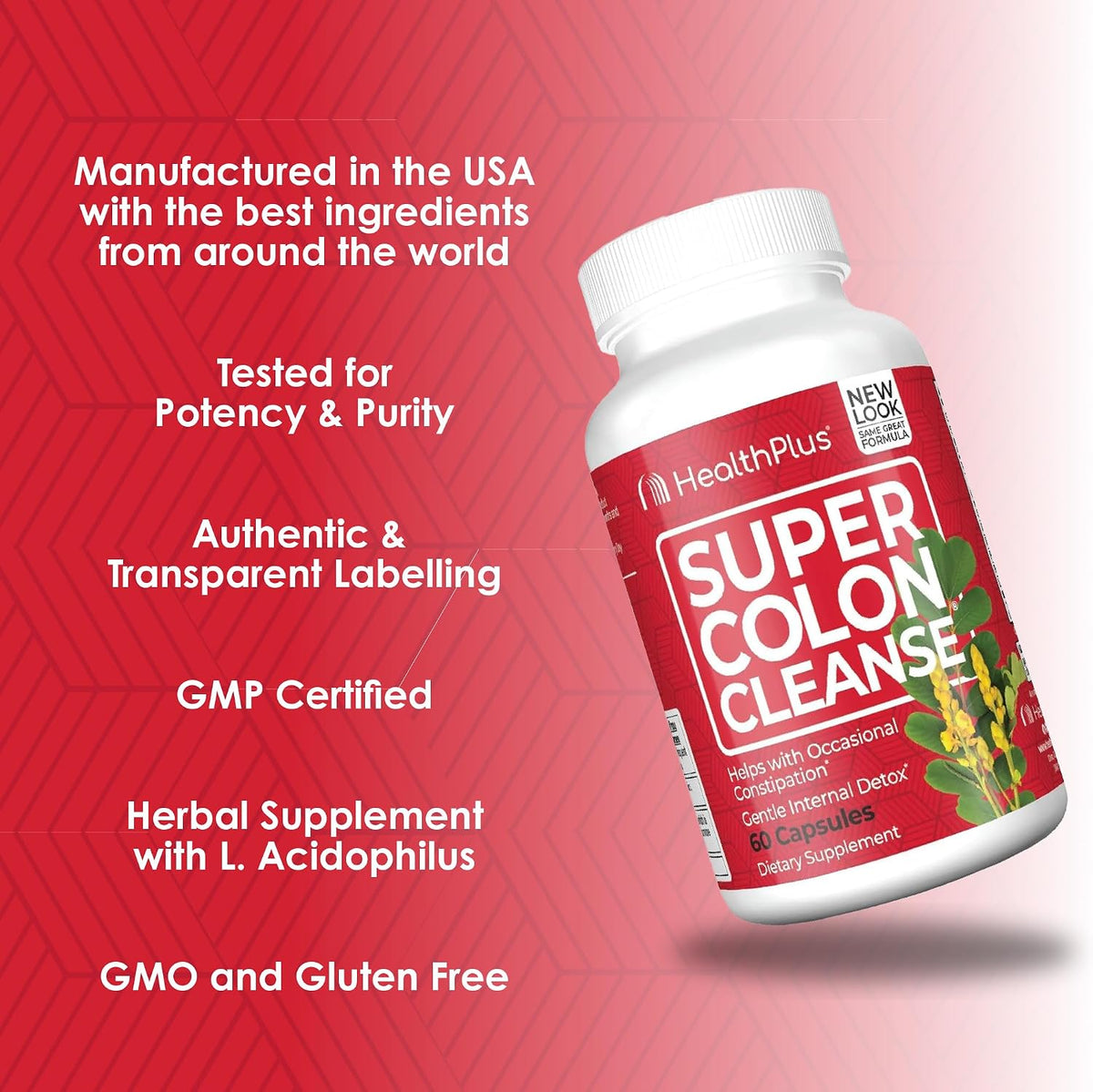 Health Plus Super Colon Cleanse Night Formula Sleep Capsules, 60 Count | Capsules with senna and valerian root, 30 servings; may support occasional constipation relief and restful sleep