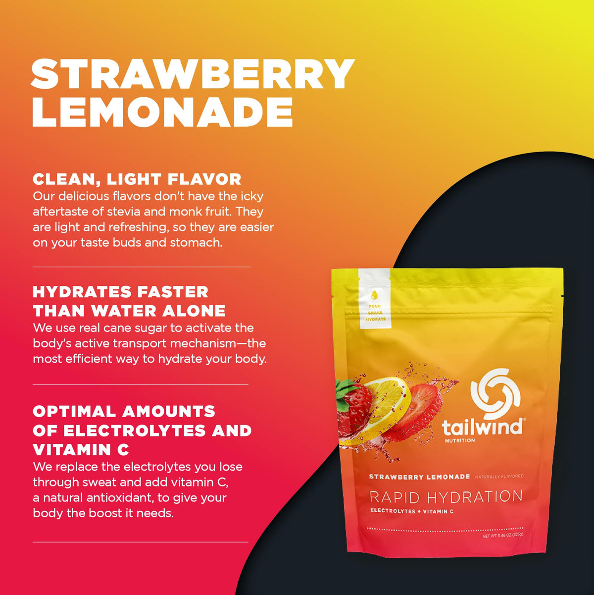 Tailwind Nutrition Rapid Hydration, Strawberry Lemonade, 12 Servings