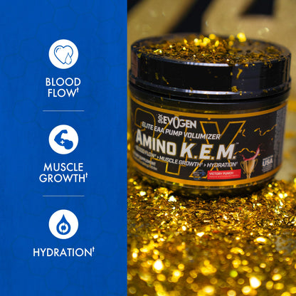 Evogen Amino K.E.M. EAA & BCAA | Tropic Thunder | 30 Servings | S7 nitric oxide blend with betaine anhydrous, coconut water and leucine for blood flow, muscle growth, hydration and recovery