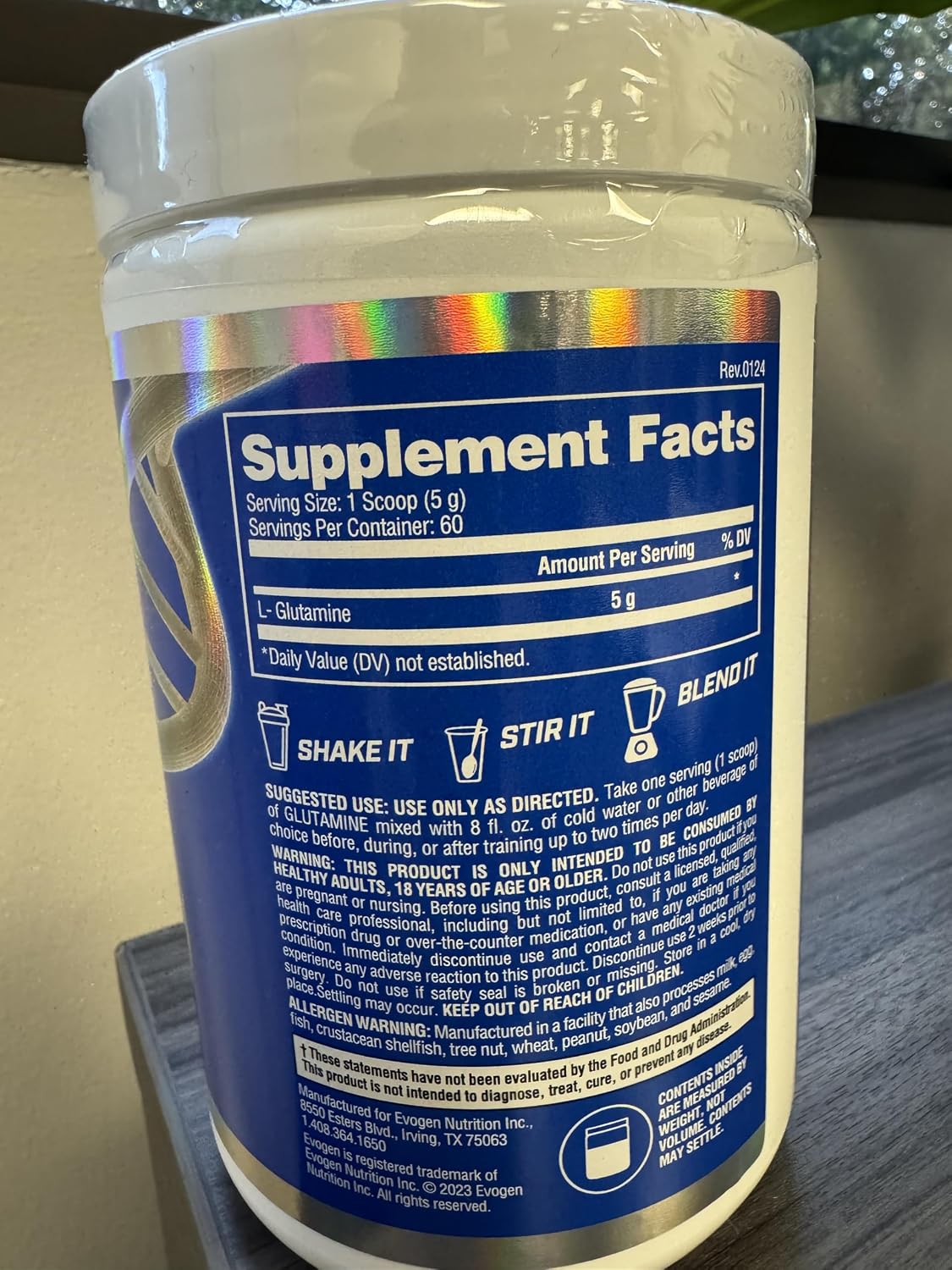 Evogen Glutamine | Unflavored | 60 Servings | Delivers 5g fermented per serving to accelerate recovery, support immune health and reduce soreness