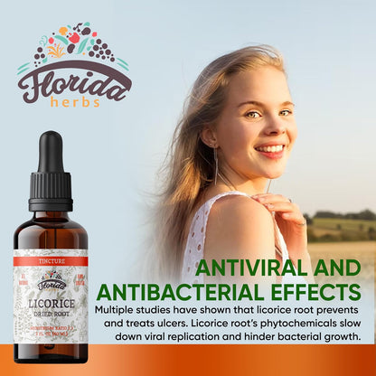 Licorice Tincture, Organic Licorice Extract (Glycyrrhiza Glabra) Dried Root, Herbal Supplement, Non-GMO in Cold-Pressed Organic Vegetable Glycerin 2 oz, 670 mg