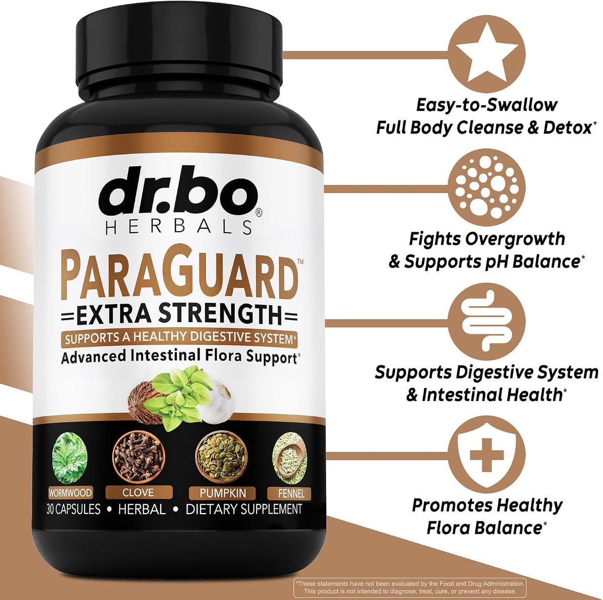 ParaGuard Cleanse Detox Pills - Extra Strength Intestinal Guard Formula Supplement, Black Walnut Wormwood Clove & Oregano - Adults Natural Herbal Intestine Body Gut Cleanser Complete Kit 30 Capsules