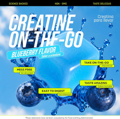 Thinbi Creatine Gummies for Women & Men, Monohydrate, Blueberry, 120 Count