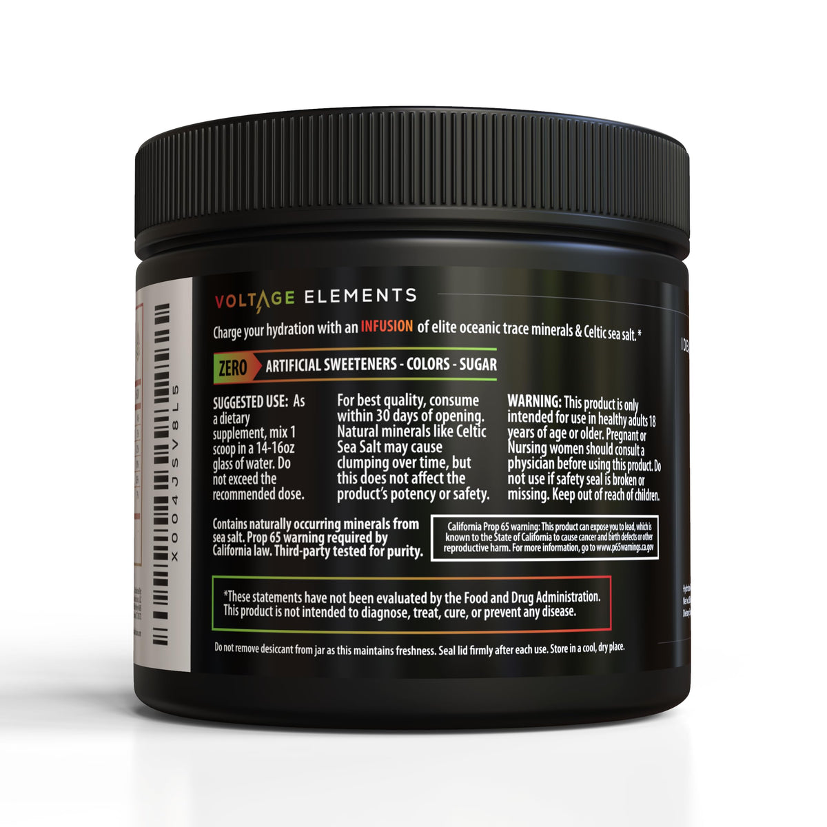 Celtic Sea Salt Electrolyte Powder: Magnesium Glycinate & Taurate - Ionic Trace Minerals & Potassium Hydration Booster - Zero Sugar, 30 Servings - Blood Orange Bolt