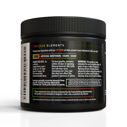 Celtic Sea Salt Electrolyte Powder: Magnesium Glycinate & Taurate - Ionic Trace Minerals & Potassium Hydration Booster - Zero Sugar, 30 Servings - Blood Orange Bolt