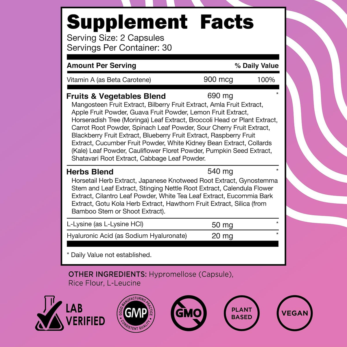 Vital Vitamins Vegan Collagen Booster + NAD+ Supplement