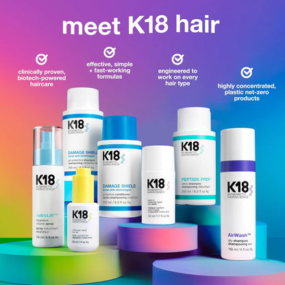 K18 Peptide Prep™ Detox Shampoo - Color Safe Clarifying Shampoo for Build Up Removal - Gently Removes Dirt, Oil + Metals from Hard Water with Activated Charcoal + Salicylic Acid