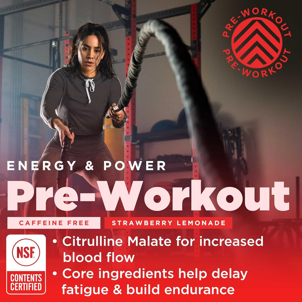 Gnarly Whey Grass-Fed Protein Supplement, Chocolate (32.0oz) and Gnarly Preworkout Strawberry Lemonade Caffeine Free (14.82oz)