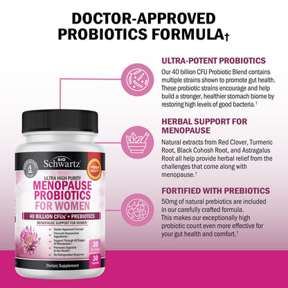 Menopause Support Probiotics for Women - Breakthrough Menopause Relief for Hot Flashes Night