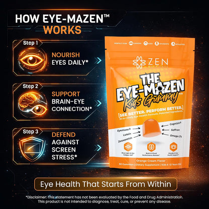 The Eye-Mazen Kids Gummy Eye Vitamins for Vision and Eye Health - Lutein and Zeaxanthin Supplements for Eyes with Omega 3 & Vitamin A - Eye Supplements for Kids