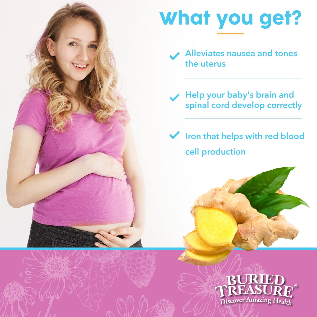 Buried Treasure Prenatal Plus DHA Complete, 16 oz, Natural DHA Omega3 Iron