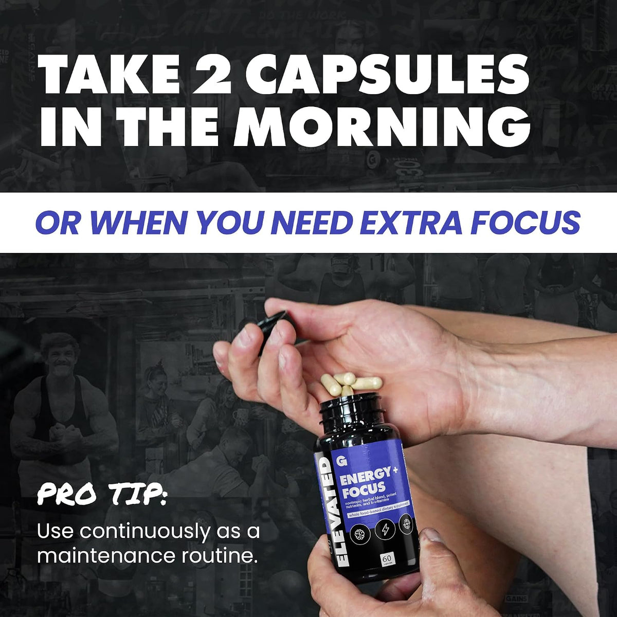 Gains in Bulk Elevated Nootropic for Cognitive Brain Health, 60 Capsules