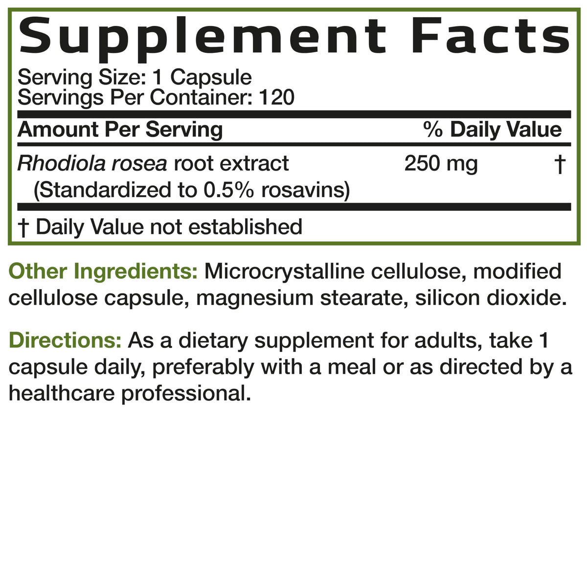 Bronson Rhodiola Rosea Adaptogen for Stress, Mood & Energy, 60 Capsules | Brain Health Support, Vegetarian, Non-GMO, Gluten-Free & Soy-Free