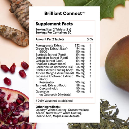 Brilliant Connect Period Health Supplement – Promotes Relief from Cramps, Fatigue