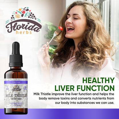 Milk Thistle Root Liquid Extract – Organic Milk Thistle Tincture – Alcohol-Free Herbal Supplement – Natural Silybum Marianum Drops – Non-GMO, 2 fl oz