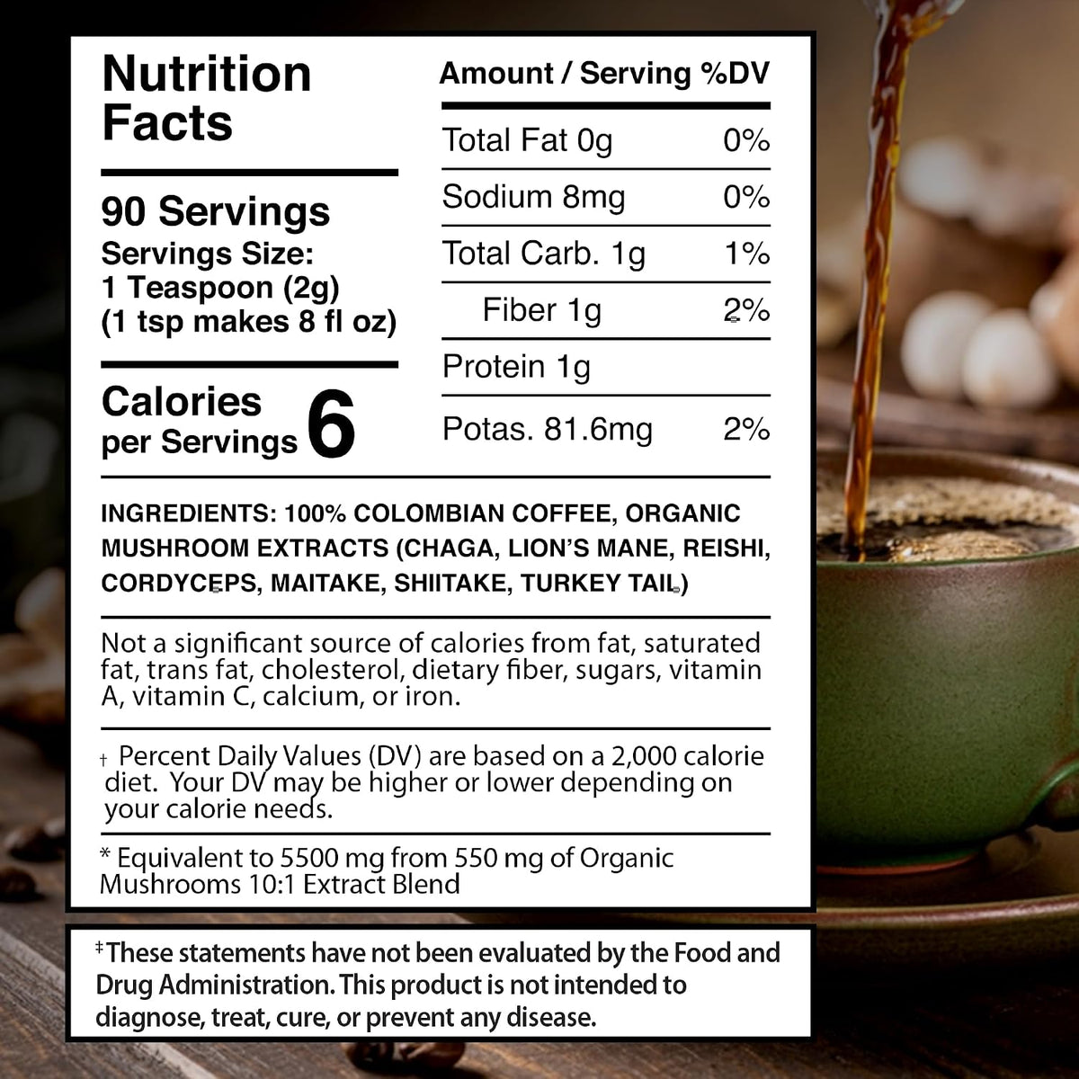 WELLNESS LABSRX Mushroom Coffee 25-in-1 with Instant Mushroom Coffee Blend 5500mg | Bundle