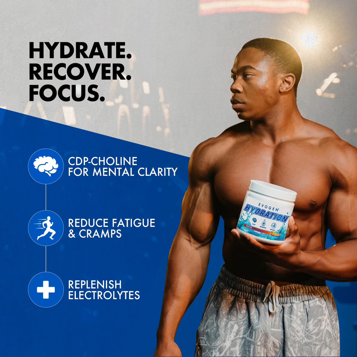 Evogen Hydration Sugar-Free Electrolytes | Lemon Lime | 30 Servings | Potassium, magnesium, sodium, calcium and coconut water with citicoline, taurine and B vitamins for energy and focus