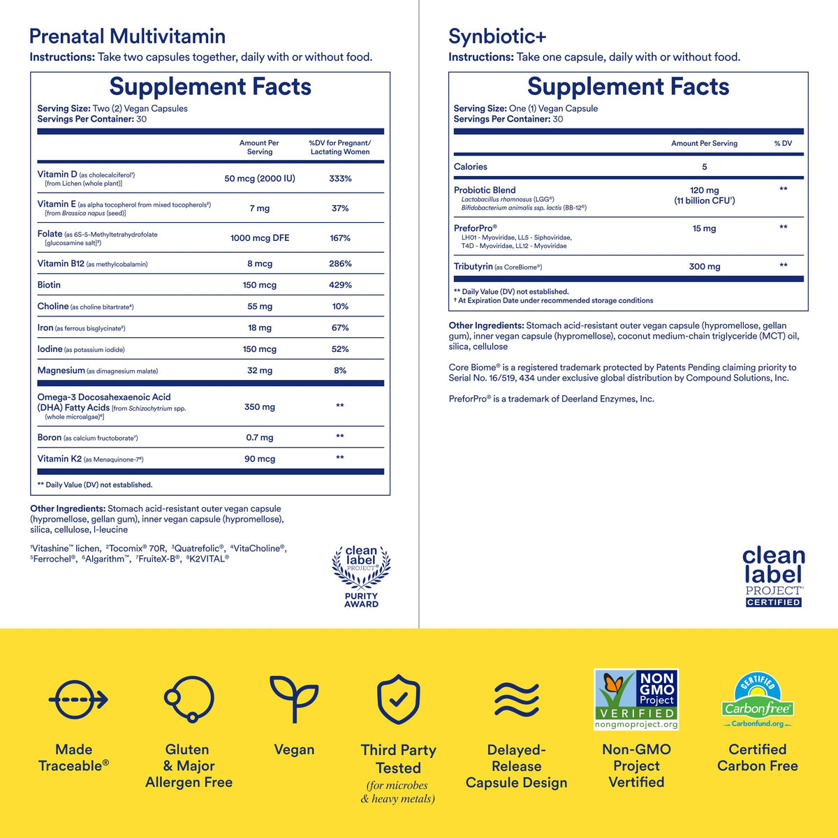 Ritual Prenatal Multivitamin and Gut Duo Supplements with Prenatal Vitamins and Synbiotic+