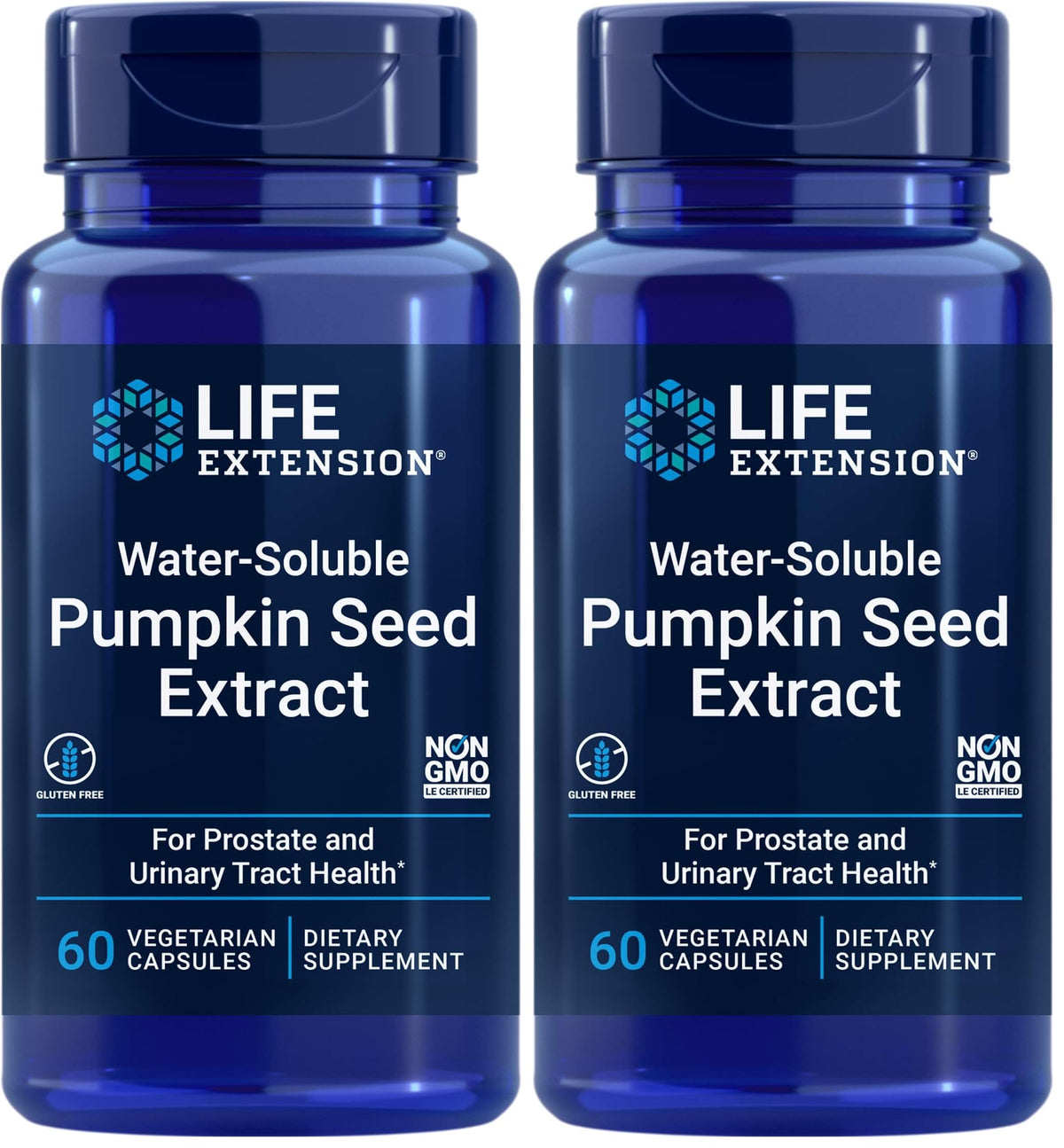 Life Extension Water-Soluble Pumpkin Seed Extract, Promotes Prostate & Urinary Tract Health, Bladder Health Support, Men, Women, Gluten-Free, Non-GMO, Vegetarian, 60 Capsules | Promotes Prostate & Urinary Tract Health, Supports Bladder Health for Men & Wo