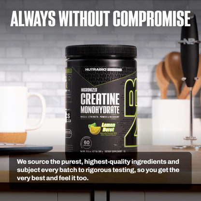 NutraBio Pure Micronized Creatine Monohydrate Powder Supplement, Unflavored, (300 g) - Supports Bulk Muscle Energy, Recovery, and Strength - HPLC Tested Creatine Powder Supplement for Men and Women