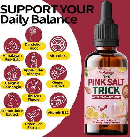 Pink Salt Trick Drops – Lemon Flavor – Convenient Liquid Formula for Daily Wellness, Energy & Balance – 60 mL
